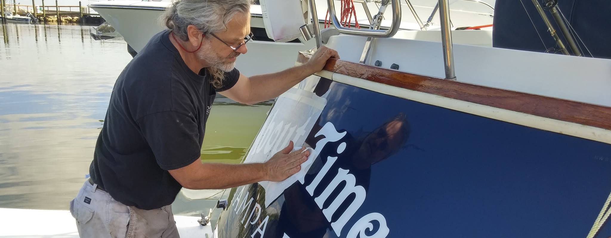 Boat deals lettering decals