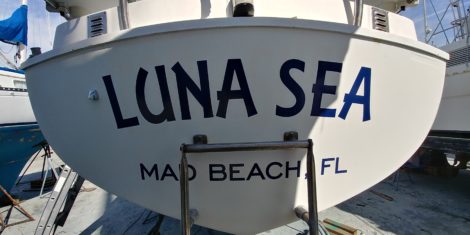 Sailboat lettering installed in Madeira Beach FL
