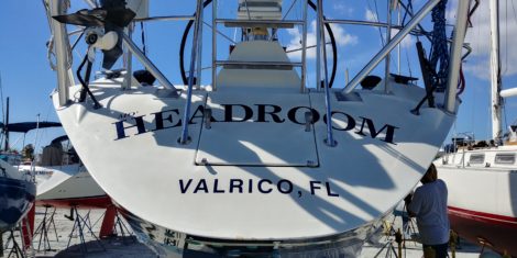Coast Guard registered sailboat lettering installed in Saint Petersburg FL