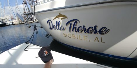Vinyl boat lettering installed in Saint Petersburg FL
