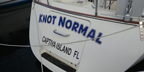 Coast Guard Registration Boat lettering installed at Twin Dolphin Marina in Bradenton