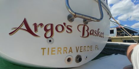Custom vinyl sailboat lettering installed in Tierra Verde FL